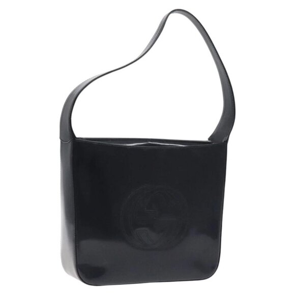 GUCCI Shoulder Bag Patent leather Black 000 1013 0506 Auth BA3619 - Picture 1 of 14